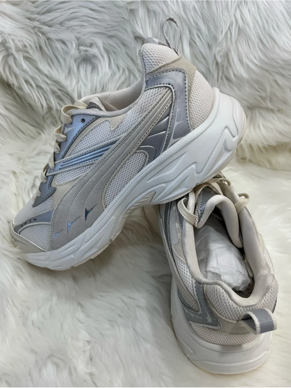 Puma‎ Morphic Retro Sneakers Warm White/Puma Silver Men’s Size 10